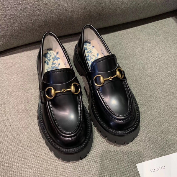 GUCCI Leather lug sole Horsebit loafer (image for) GUCCI Leather lug sole Horsebit loafer