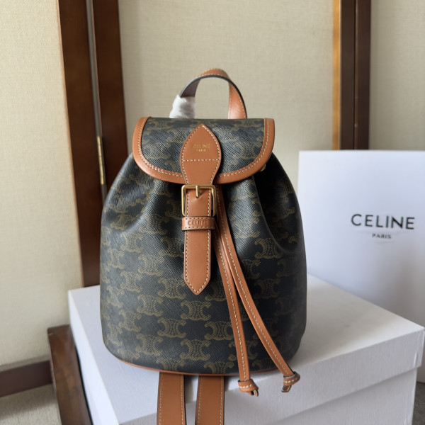 (image for) CELIN* MINI BACKPACK FOLCO IN TRIOMPHE CANVAS AND CALFSKIN