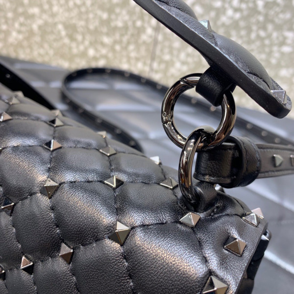 (image for) VALENTINO ROCKSTUD SPIKE SHOULDER BAG IN CRACKLE-EFFECT METALLIC