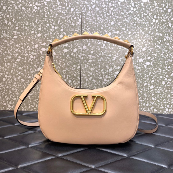 (image for) VALENTINO STUD SIGN CALFSKIN HOBO BAG