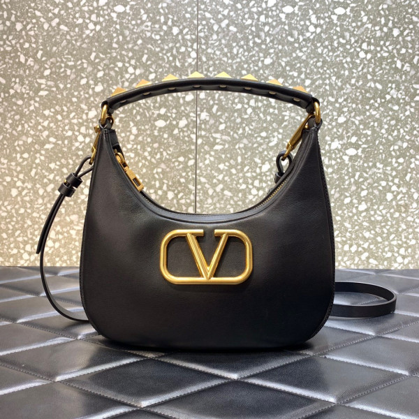(image for) VALENTINO STUD SIGN CALFSKIN HOBO BAG