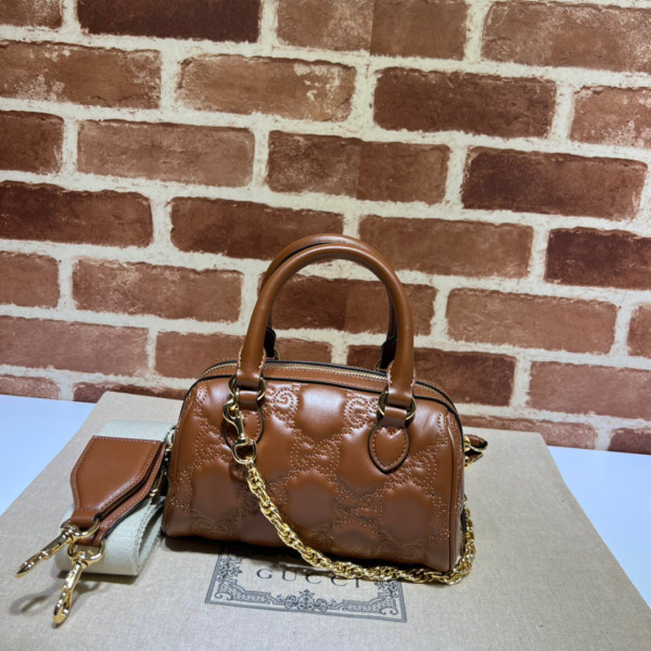 (image for) GUCCI GG matelassé leather top handle bag