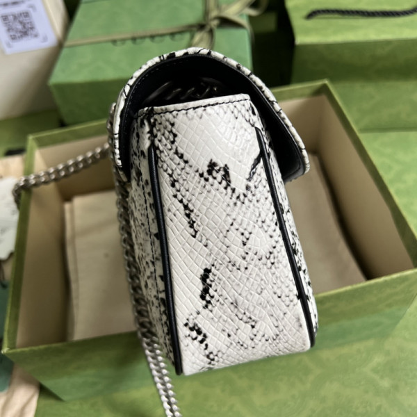Gucci GG Marmont small python shoulder bag [443497-41] CELINE CHANEL ACCESSORIES LOEWE SHOES LOUIS VUITTON DIRO YSL OTHER BRAND HANDBAGS BALENCIAGA BOTTEGA VENETA GOYARD HERMES BURBERRY VALENTINO GUCCI FENDI MIUMIU CHLOE PRADA BVLGARI SUITCASE NEW ARRIVAL 