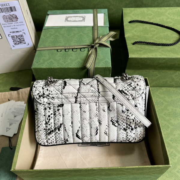 Gucci GG Marmont small python shoulder bag [443497-41] CELINE CHANEL ACCESSORIES LOEWE SHOES LOUIS VUITTON DIRO YSL OTHER BRAND HANDBAGS BALENCIAGA BOTTEGA VENETA GOYARD HERMES BURBERRY VALENTINO GUCCI FENDI MIUMIU CHLOE PRADA BVLGARI SUITCASE NEW ARRIVAL 