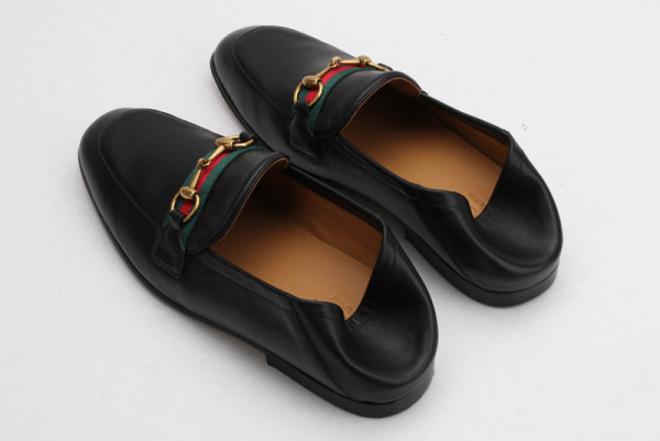 GUCCI Men's leather Horsebit loafer with Web (image for) GUCCI Men's leather Horsebit loafer with Web