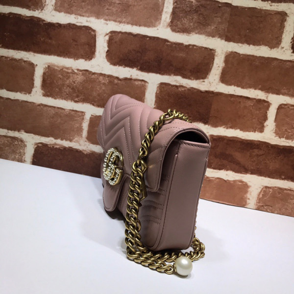 (image for) GUCCI GG Marmont Pearl Chain Belt Bag