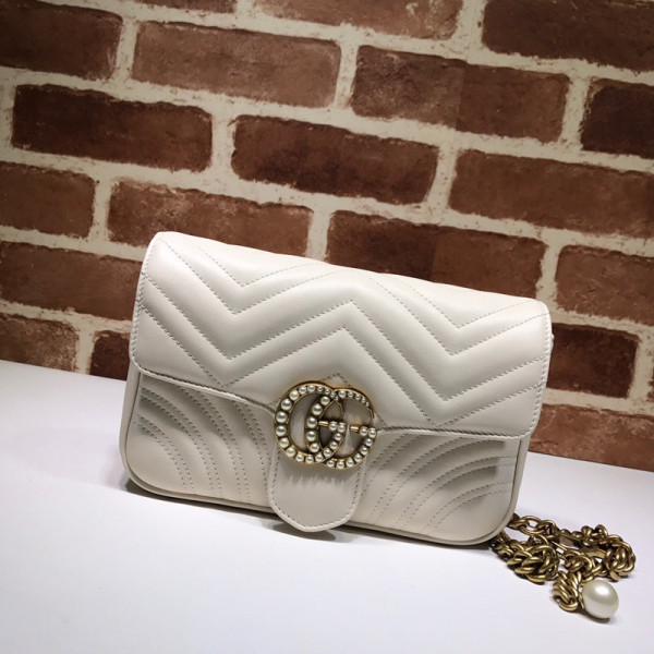 (image for) GUCCI GG Marmont Pearl Chain Belt Bag