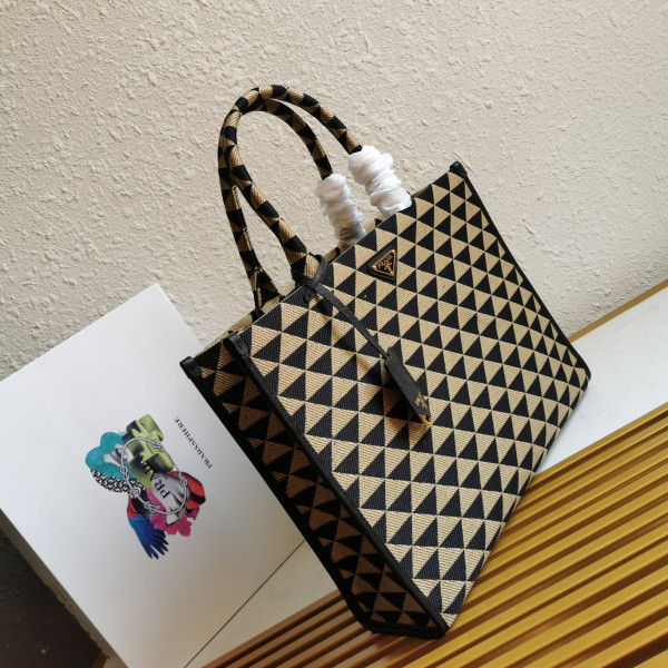 (image for) PRADA Large Symbole jacquard fabric handbag