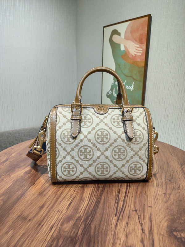 (image for) TORY BURCH T MONOGRAM jacquard wine barrel bag
