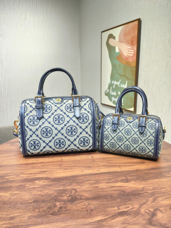 (image for) TORY BURCH T MONOGRAM jacquard wine barrel bag