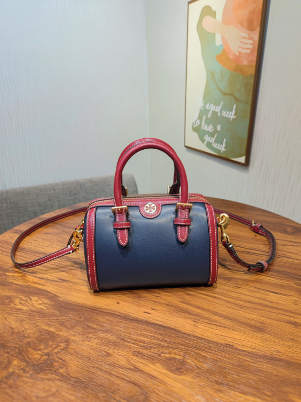 TORY BURCH Mini jacquard wine barrel bag (image for) TORY BURCH Mini jacquard wine barrel bag