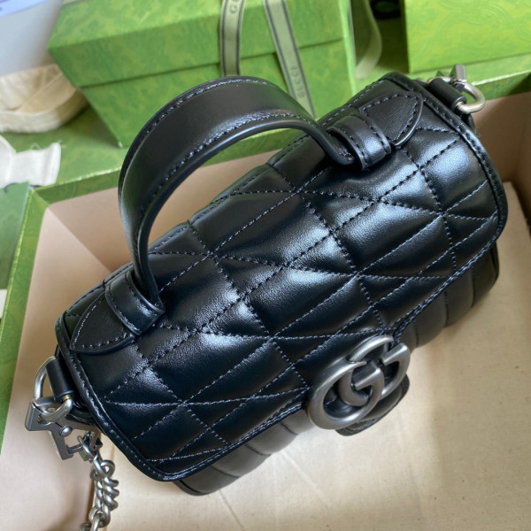 GUCCI GG Marmont Mini Top Handle Bag [583571-7] CELINE CHANEL ACCESSORIES LOEWE SHOES LOUIS VUITTON DIRO YSL OTHER BRAND HANDBAGS BALENCIAGA BOTTEGA VENETA GOYARD HERMES BURBERRY VALENTINO GUCCI FENDI MIUMIU CHLOE PRADA BVLGARI SUITCASE NEW ARRIVAL 