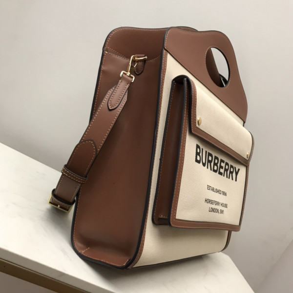 BURBERRY Medium Two-tone Canvas and Leather Pocket Tote [Burberry167] CELINE CHANEL ACCESSORIES LOEWE SHOES LOUIS VUITTON DIRO YSL OTHER BRAND HANDBAGS BALENCIAGA BOTTEGA VENETA GOYARD HERMES BURBERRY VALENTINO GUCCI FENDI MIUMIU CHLOE PRADA BVLGARI SUITCASE NEW ARRIVAL 