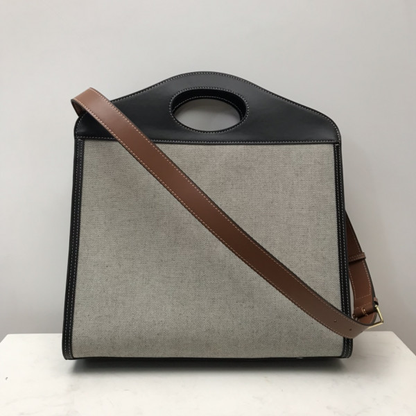 BURBERRY Medium Two-tone Canvas and Leather Pocket Tote [Burberry166] CELINE CHANEL ACCESSORIES LOEWE SHOES LOUIS VUITTON DIRO YSL OTHER BRAND HANDBAGS BALENCIAGA BOTTEGA VENETA GOYARD HERMES BURBERRY VALENTINO GUCCI FENDI MIUMIU CHLOE PRADA BVLGARI SUITCASE NEW ARRIVAL 