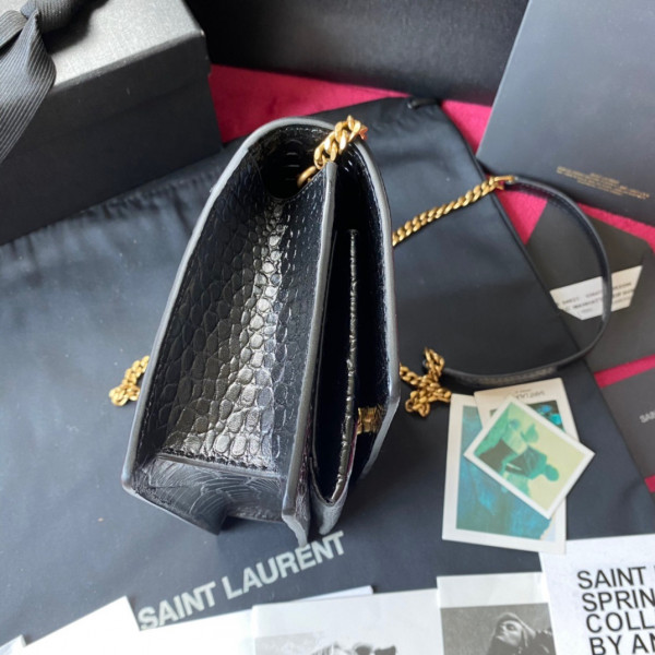 YSL SUNSET IN CROCODILE-EMBOSSED SHINY LEATHER (image for) YSL SUNSET IN CROCODILE-EMBOSSED SHINY LEATHER