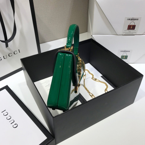 (image for) GUCCI Sylvie 1969 patent leather mini top handle bag