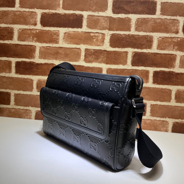 (image for) GUCCI GG embossed messenger bag