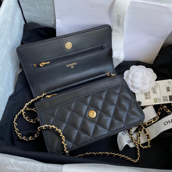 CL CHAIN WALLET LAMBSKIN NEW EDITION [Chanle1672] CELINE CHANEL ACCESSORIES LOEWE SHOES LOUIS VUITTON DIRO YSL OTHER BRAND HANDBAGS BALENCIAGA BOTTEGA VENETA GOYARD HERMES BURBERRY VALENTINO GUCCI FENDI MIUMIU CHLOE PRADA BVLGARI SUITCASE NEW ARRIVAL 