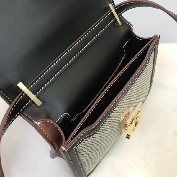 (image for) BURBERRY Two-tone Canvas and Leather TB Bag