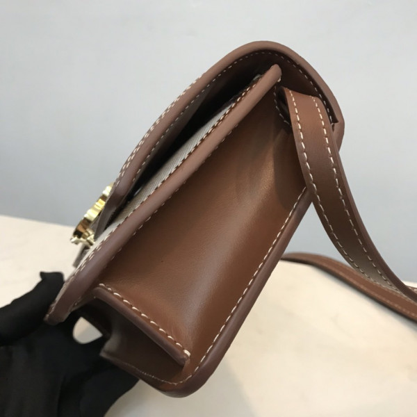 (image for) BURBERRY Two-tone Canvas and Leather TB Bag