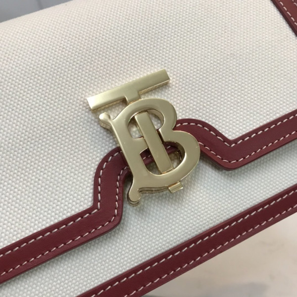 (image for) BURBERRY Two-tone Canvas and Leather TB Bag