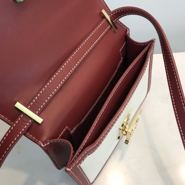 (image for) BURBERRY Two-tone Canvas and Leather TB Bag