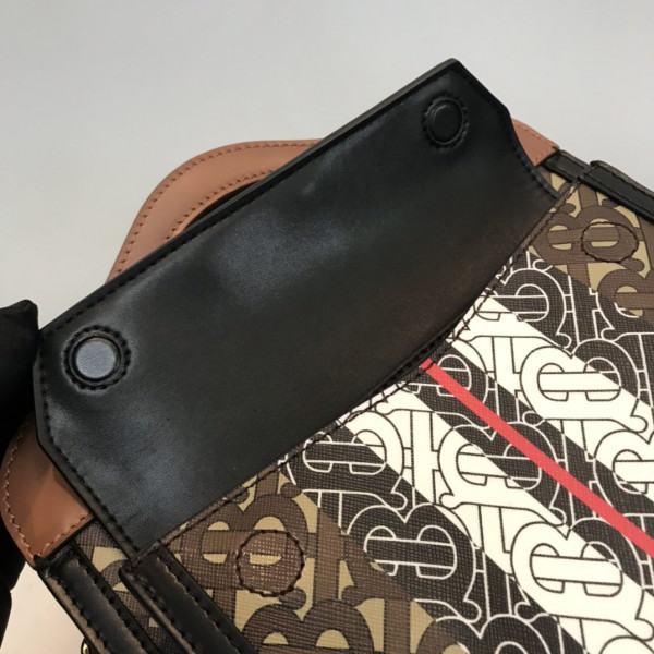 (image for) BURBERRY Mini Two-tone Canvas and Leather Pocket Bag