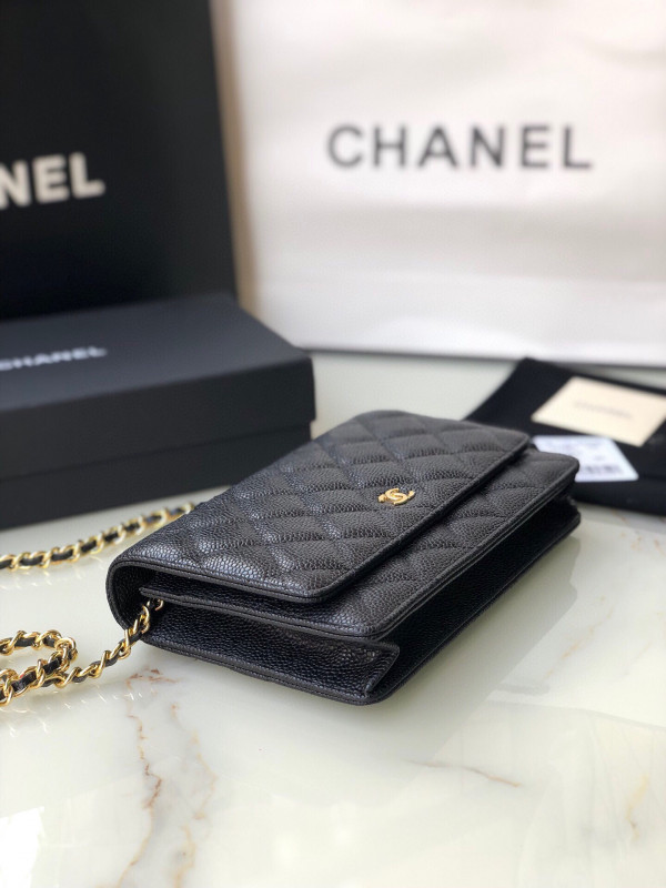 (image for) CL CHAIN WALLET CAVIAR
