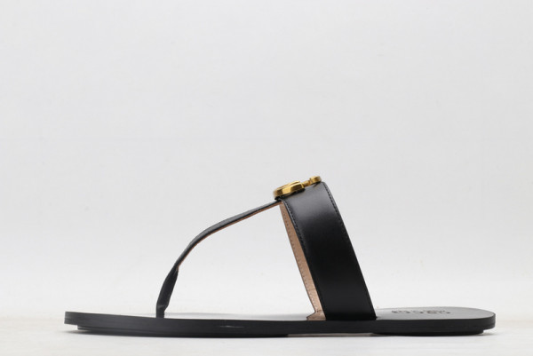 (image for) GUCCI Leather thong sandal with Double G