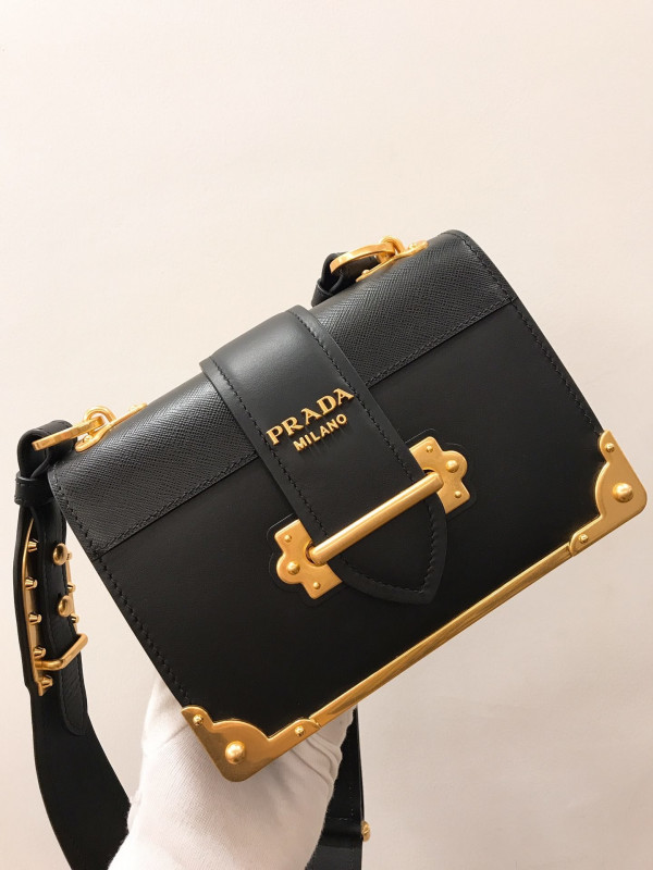 (image for) PRADA CAHIER LEATHER SHOULDER BAG