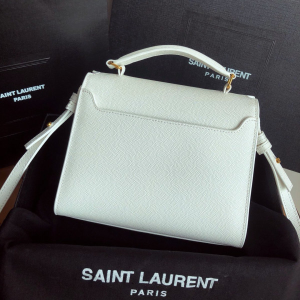 YSL CASSANDRA MINI TOP HANDLE BAG IN GRAIN DE POUDRE EMBOSSED LEATHER (image for) YSL CASSANDRA MINI TOP HANDLE BAG IN GRAIN DE POUDRE EMBOSSED LEATHER