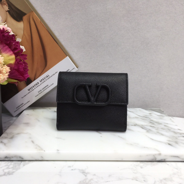 VALENTINO GARAVANI COMPACT VSLING GRAINY CALFSKIN WALLET (image for) VALENTINO GARAVANI COMPACT VSLING GRAINY CALFSKIN WALLET