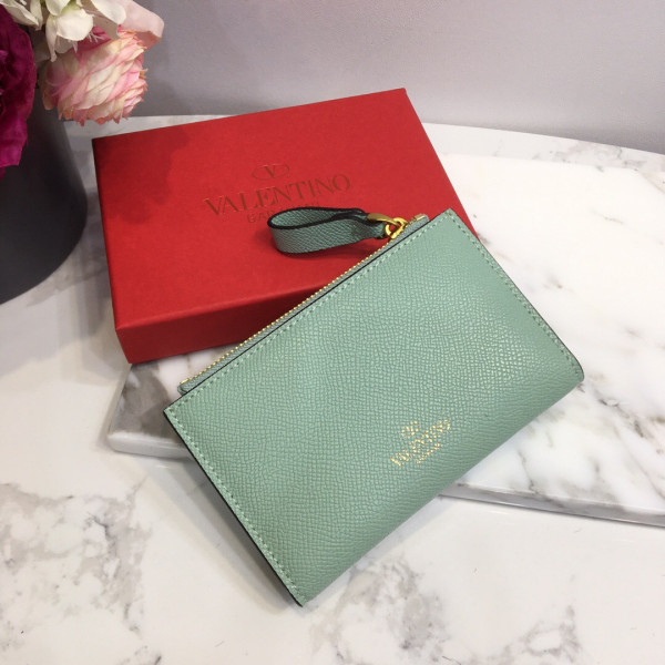 VALENTINO VSLING GRAINY CALFSKIN CARDHOLDER WITH ZIPPER (image for) VALENTINO VSLING GRAINY CALFSKIN CARDHOLDER WITH ZIPPER