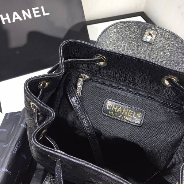 (image for) CL BACKPACK IN CAVIAR WITH GOLD HARDWARE