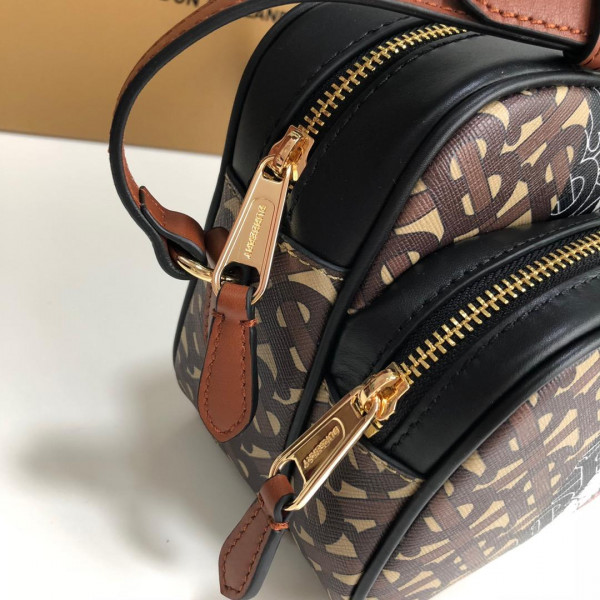 (image for) BURBERRY Medium Monogram Stripe E-canvas Camera Bag