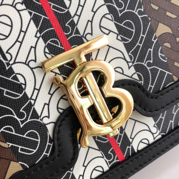 BURBERRY Monogram Stripe E-canvas Note Crossbody Bag (image for) BURBERRY Monogram Stripe E-canvas Note Crossbody Bag