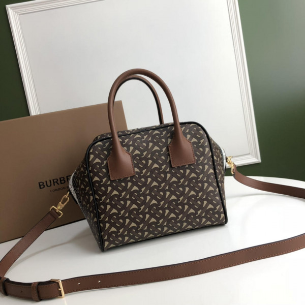 (image for) BURBERRY Small Monogram Stripe E-canvas Cube Bag