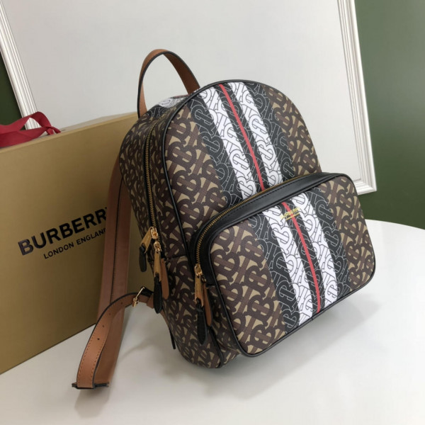 (image for) BURBERRY TMONOGRAM STRIPE PRINT E-CANVAS BACKPACK