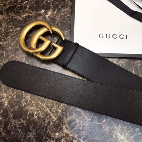 (image for) Gucci Wide leather belt with Double G
