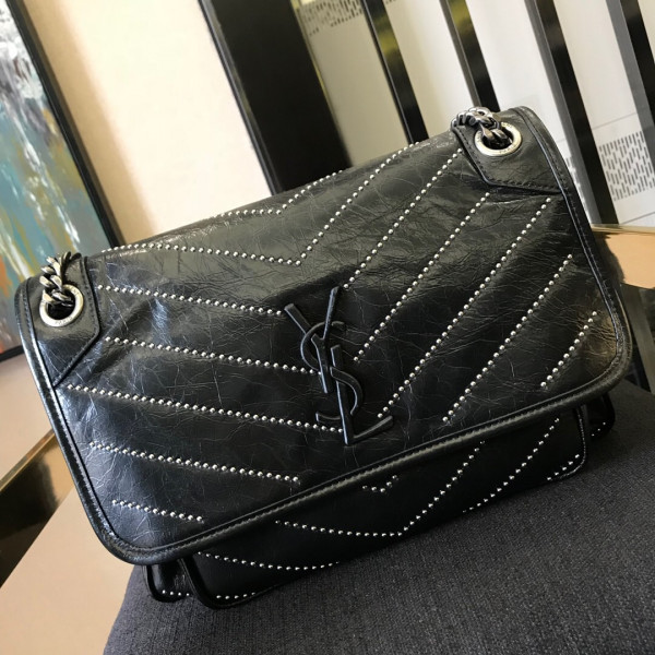 YSL NIKI MEDIUM [Y19031815] CELINE CHANEL ACCESSORIES LOEWE SHOES LOUIS VUITTON DIRO YSL OTHER BRAND HANDBAGS BALENCIAGA BOTTEGA VENETA GOYARD HERMES BURBERRY VALENTINO GUCCI FENDI MIUMIU CHLOE PRADA BVLGARI SUITCASE NEW ARRIVAL 