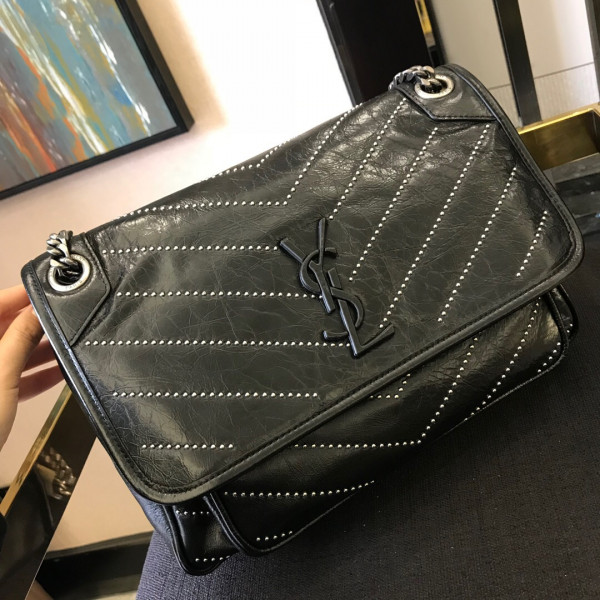 YSL NIKI MEDIUM [Y19031815] CELINE CHANEL ACCESSORIES LOEWE SHOES LOUIS VUITTON DIRO YSL OTHER BRAND HANDBAGS BALENCIAGA BOTTEGA VENETA GOYARD HERMES BURBERRY VALENTINO GUCCI FENDI MIUMIU CHLOE PRADA BVLGARI SUITCASE NEW ARRIVAL 