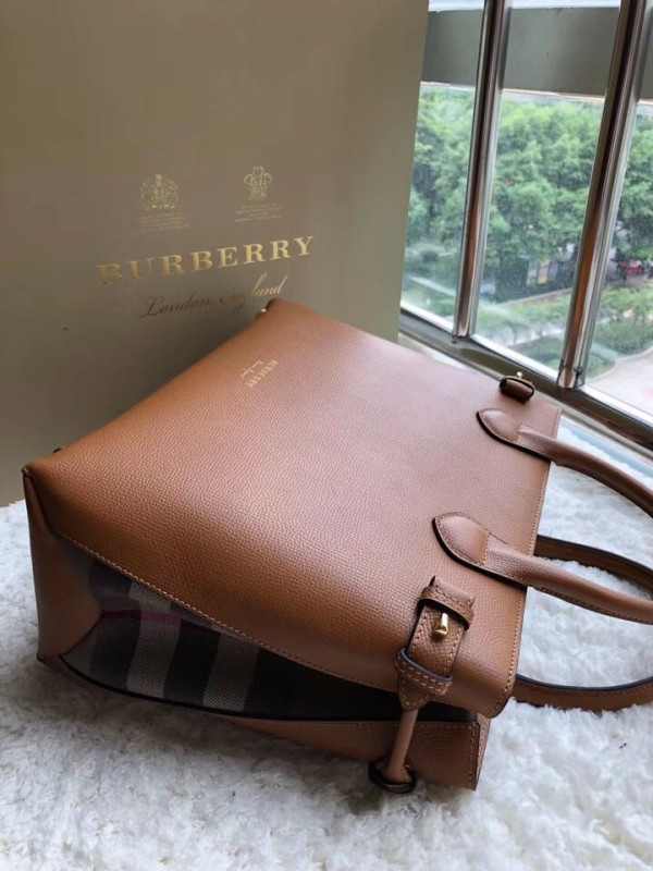 (image for) Burberry The Medium Banner in Leather and House Check