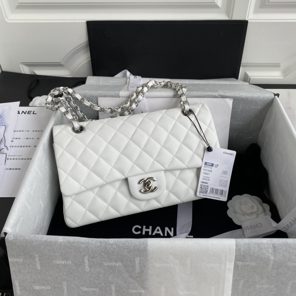 CL A01112 White Large 2.55 Calfskin Leather Flap Bag (image for) CL A01112 White Large 2.55 Calfskin Leather Flap Bag