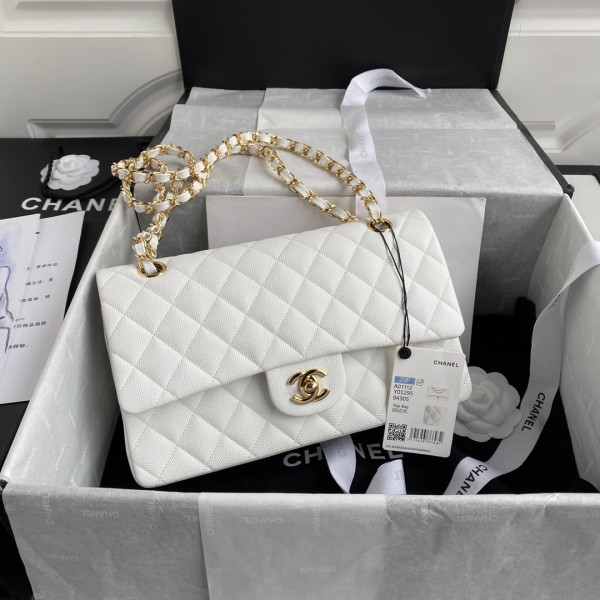 CL A01112 White Large 2.55 Calfskin Leather Flap Bag (image for) CL A01112 White Large 2.55 Calfskin Leather Flap Bag